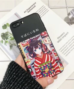 Kawaii Cartoon Japanese Kimono Girl Iphone Case