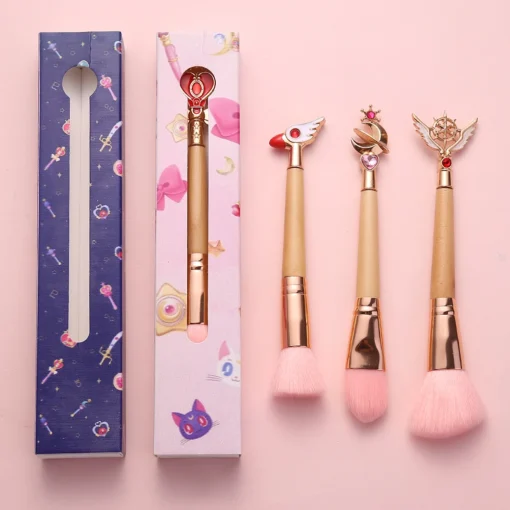 Aesthetic Pastel Kawaii Sailor Moon/Cardcaptor Sakura Makeup bamboo Brushes Bamboo 1