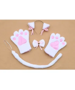 Anime Cosplay Cat Neko Hairbands With Ears, Paws And Tail 2
