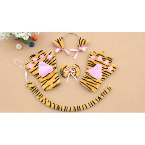 Anime Cosplay Cat Neko Hairbands With Ears, Paws And Tail 5