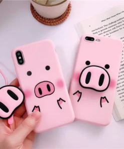 Kawaii Pig phone Case & nose popsocket 1
