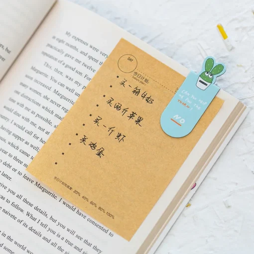 Three Kawaii Cacti Magnetic Bookmarks for Books 3