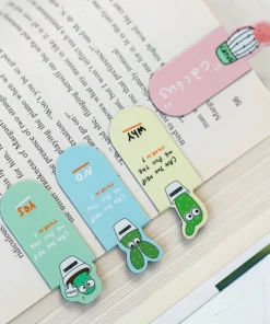 Three Kawaii Cacti Magnetic Bookmarks for Books 4
