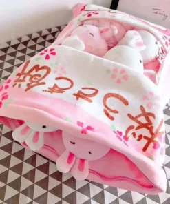 Kawaii Pink Bag of Mini Bunny Plushies  2