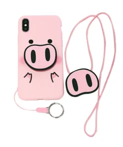 Kawaii Pig phone Case & nose popsocket 2
